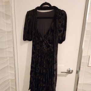 BURNED VELVET CATS WRAP MIDAXI DRESS - LIMITED
